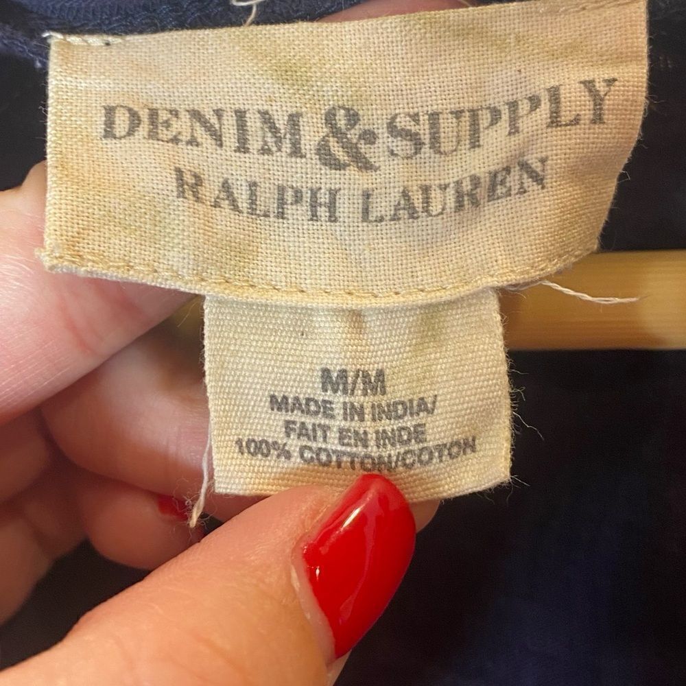 Ralph Lauren Denim & Supply Gold Embroidered Navy Sleeveless Top - Women's M - Picture 7 of 7